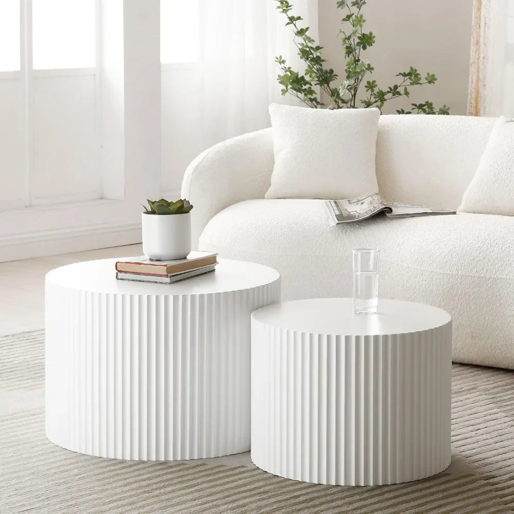 Guangbai Round Nesting Coffee Tables Set Of 2 Modern