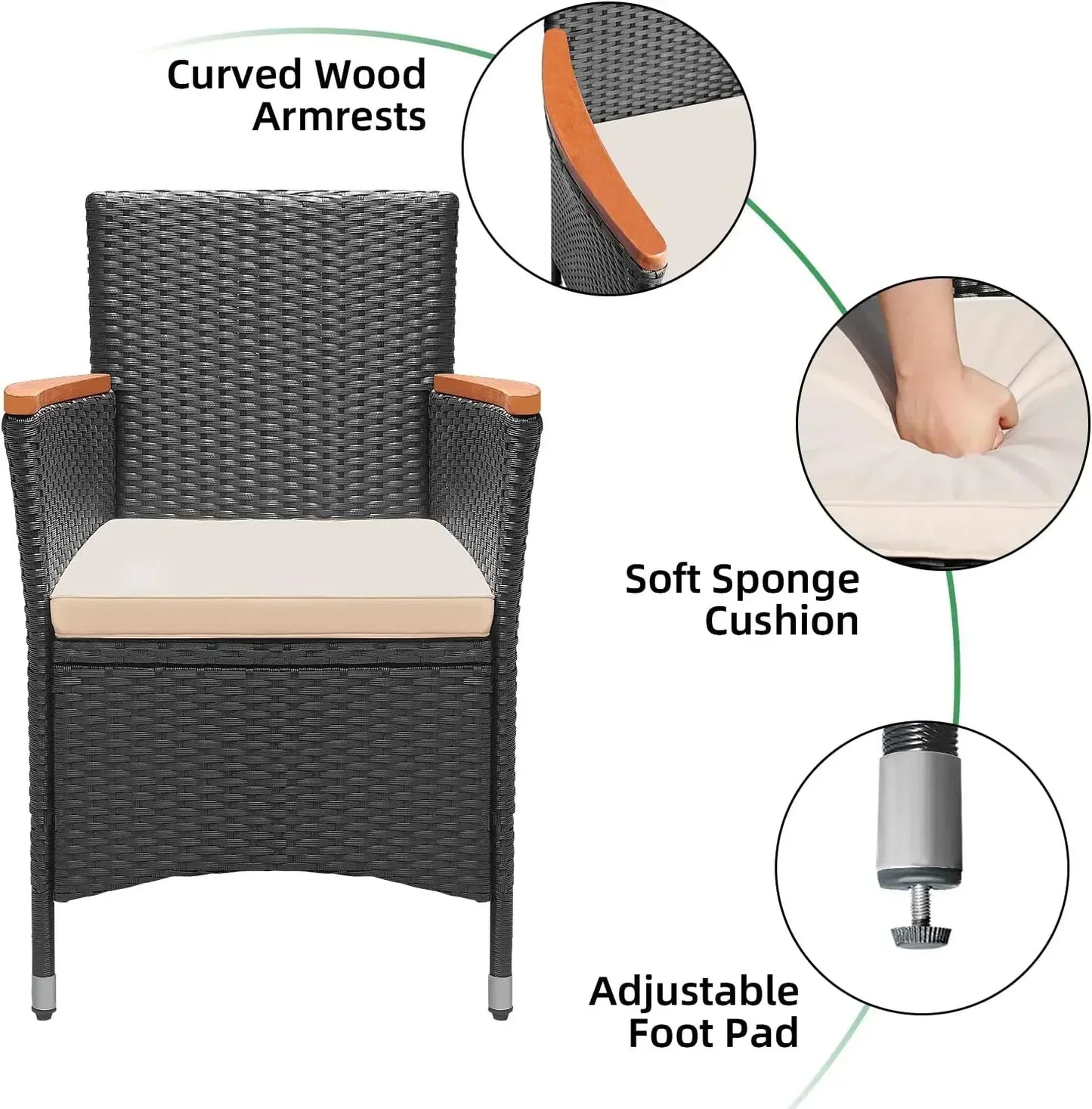 XMSJ 7 Piece Outdoor Patio Dining Set