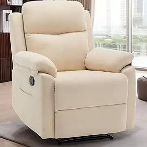 Recliner Chair for Adults Small Recliner Chair for Small Spaces Upholstered Manual Recliner with Side Pockets Corduroy Fabric