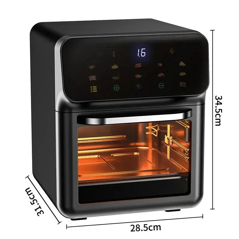 10L Electric Air Fryer Large Capacity Convection Oven Deep Fryer Without Oil Kitchen Appliance 360 Degree Baking Viewable Window