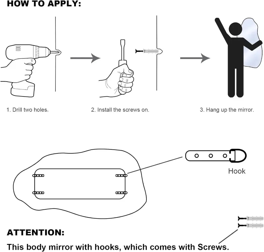 XMSJH Irregular Asymmetrical Wall Mirror For Living Room