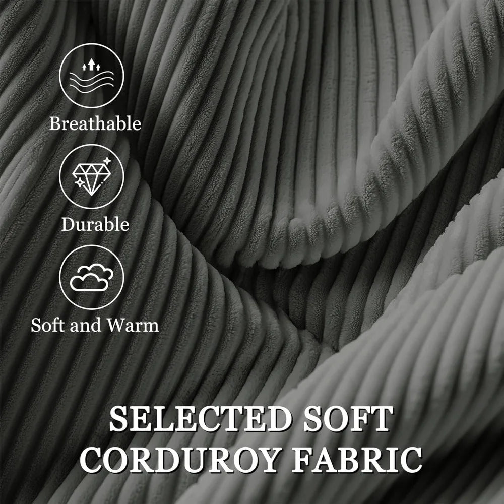 YANYING Corduroy Manual Recliner Chair With Side Pockets