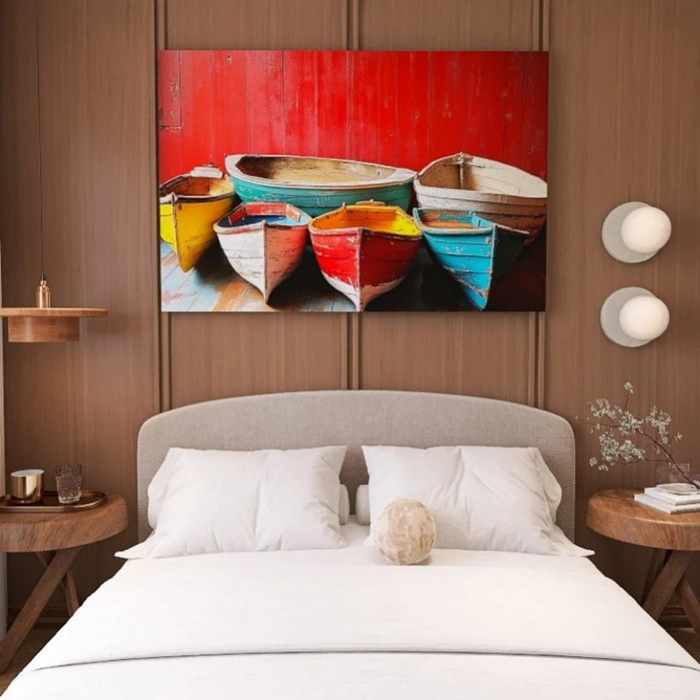 Pine Solid Wood Frame Canvas Wall Art