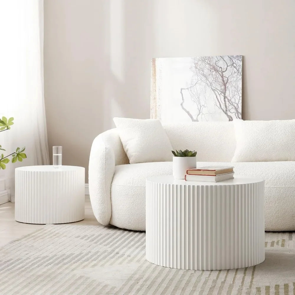 Guangbai Round Nesting Coffee Tables Set Of 2 Modern