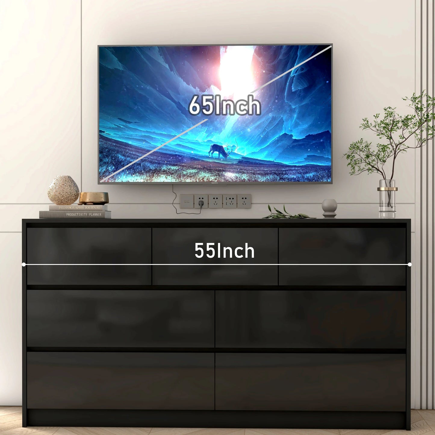 QiaoShiRen 7 Drawer Modern Dresser for Bedroom