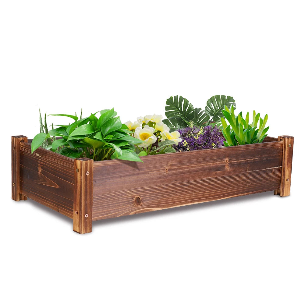 Large Wooden Raised Garden Bed Elevated Planter Box for Vegetables and Flowers