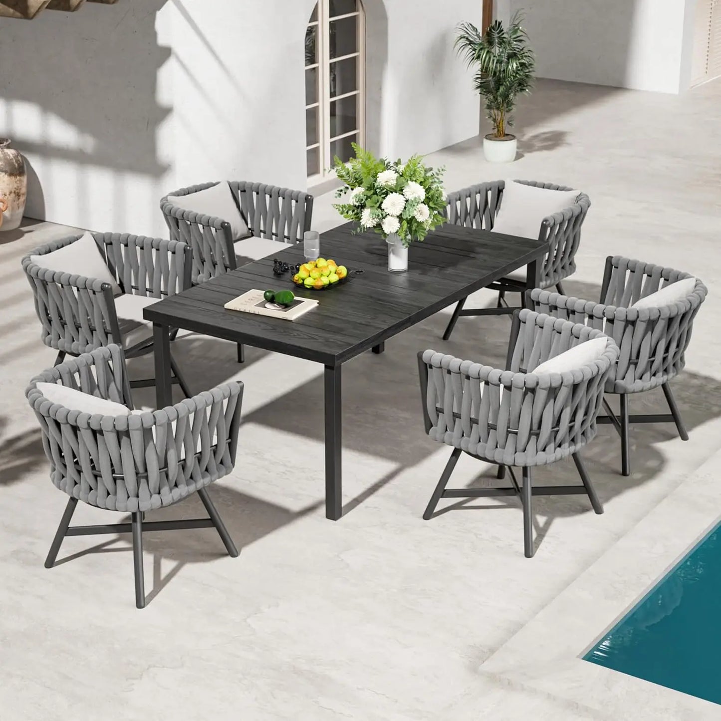 Grand Patio 7-Piece Outdoor Dining Set with Swivel Chairs