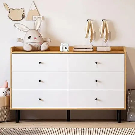 DAFIFY Modern Dresser With 6 Drawers And Metal Handles