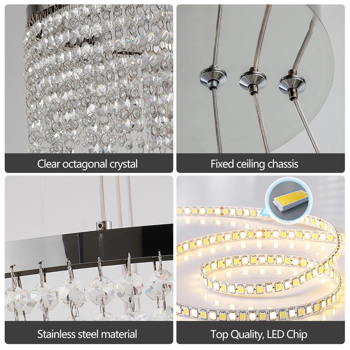 Dimmable LED Crystal Chandelier by NoEnName