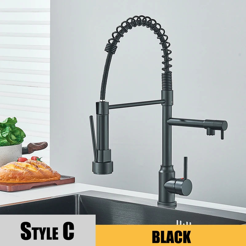 Wanmivezlo Kitchen Sink Faucet Pull Down Dual Spout