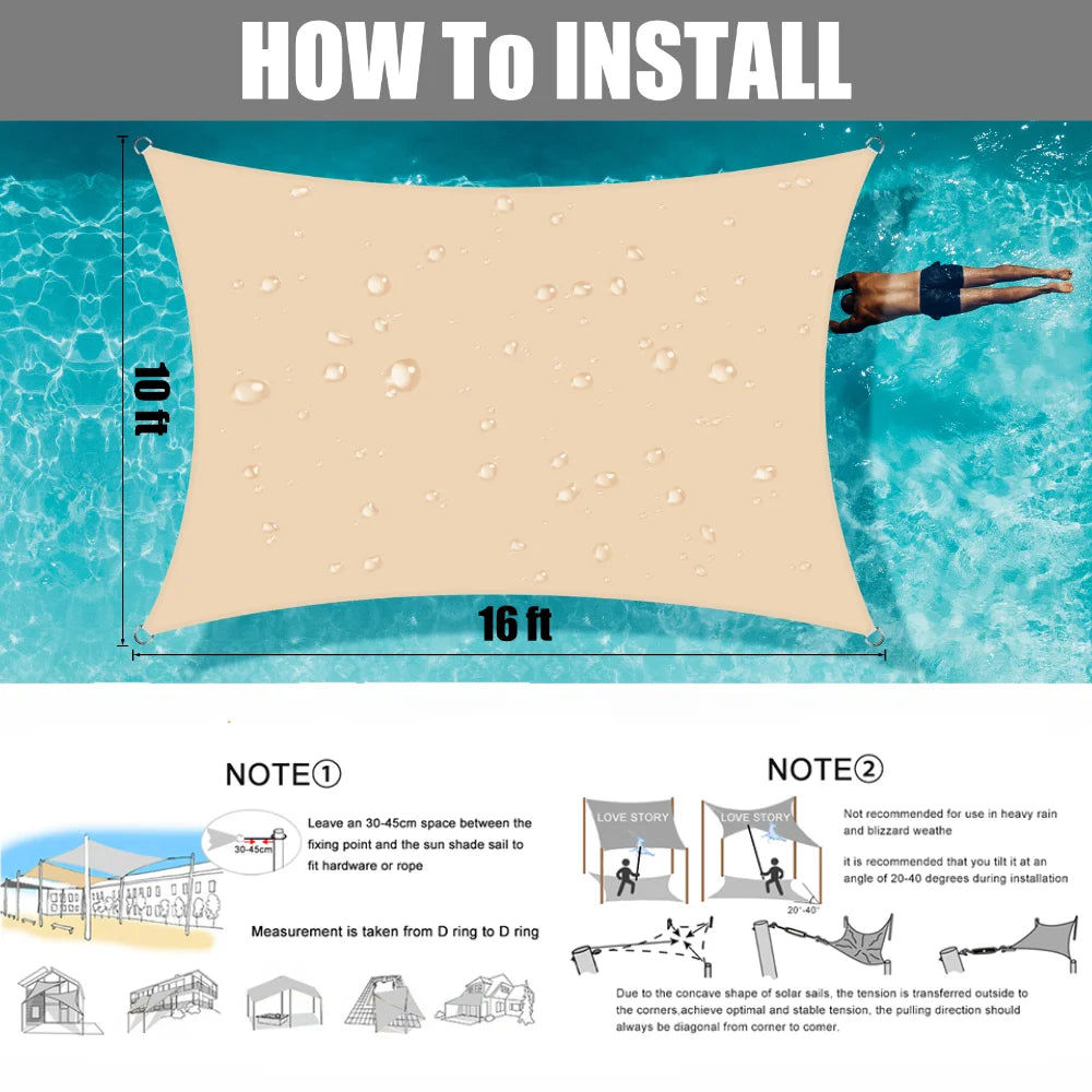 Sitting Pretty Sun Shade Sail Canopy UV Block Shelter