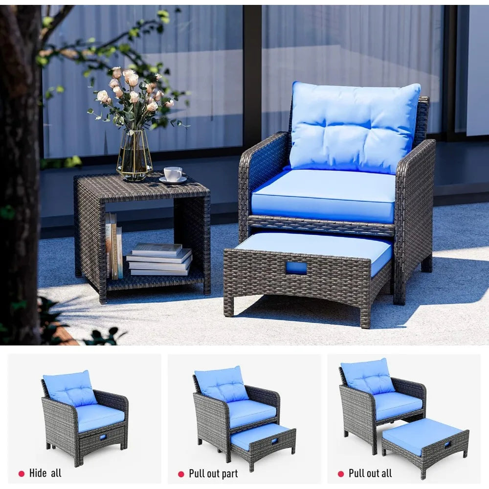 Guangbai 5 Pieces Wicker Patio Furniture Set