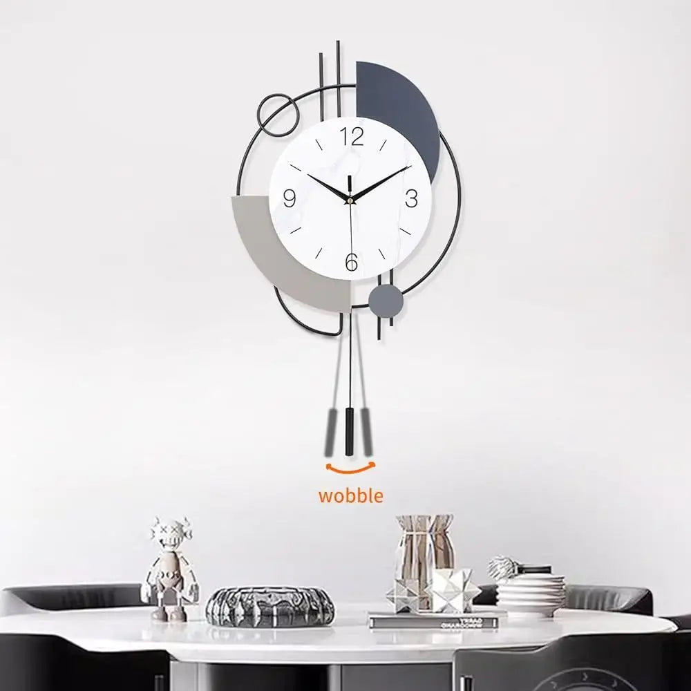 DUTRIEUX Silent Quartz Wall Clock with Pendulum