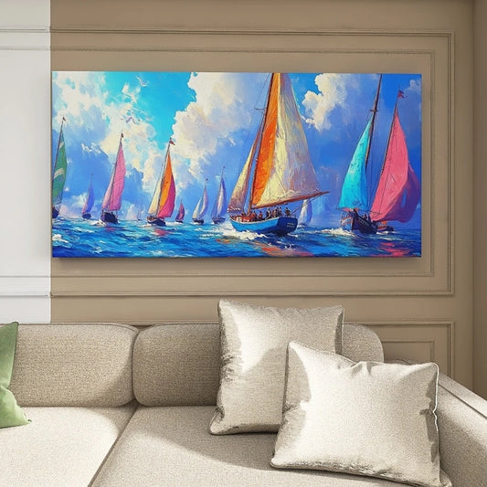 Pine Solid Wood Frame Canvas Wall Art